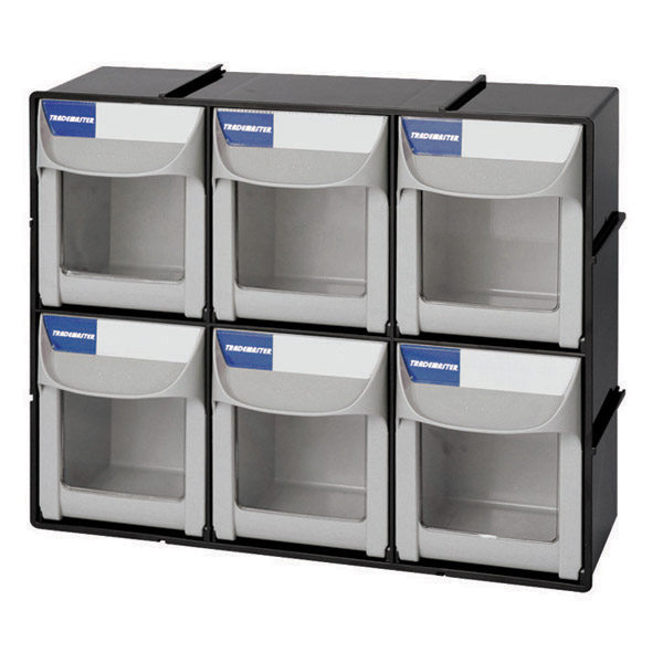 TRADEMASTER FLIP OUT PARTS BIN 6 DRAWER 303W X 106D X 253H